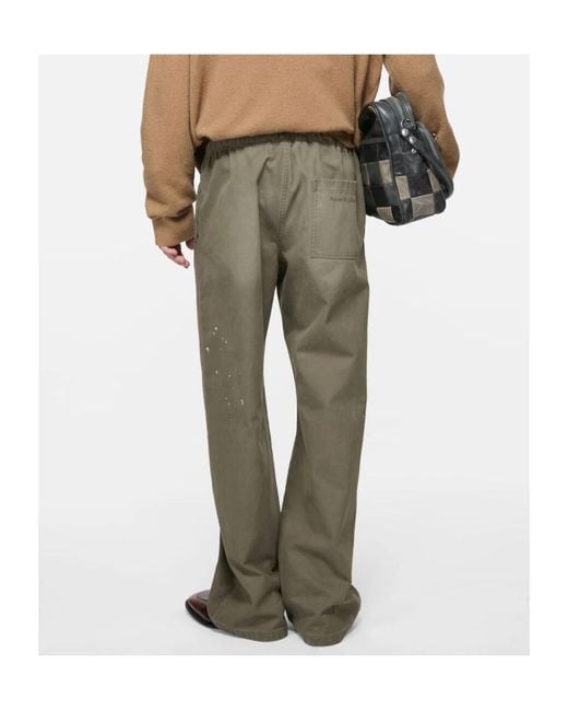 Acne Gray Washed Cotton Trousers for men