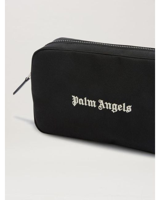 Palm Angels Black Logo Printed Zipped Camera Bag for men