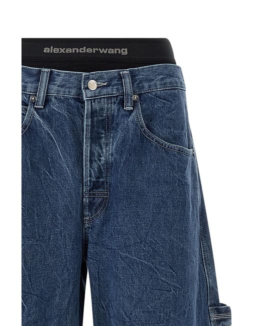 Alexander Wang Boxer Insert Jeans in Blue | Lyst