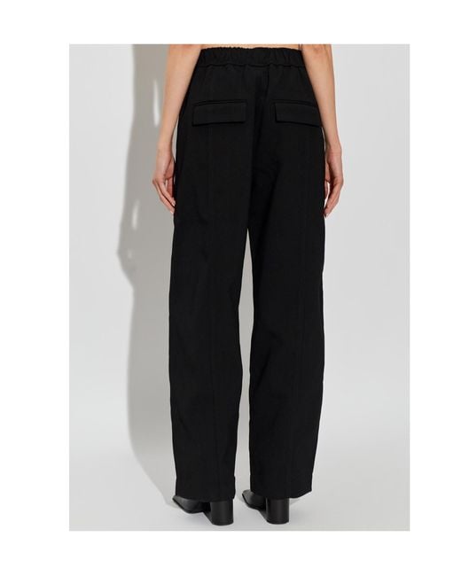 Ganni Black Elasticated-Waist Trousers