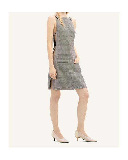 Courreges Gray Prince Of Wales Multi-Strap Mini Dress