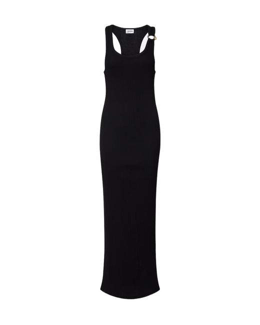 Jean Paul Gaultier Black Piercing Cotton Jersey Maxi Dress