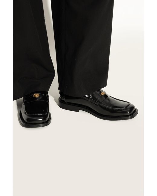 Moschino Black Square Toe Loafers for men