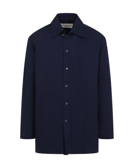 Mordecai Blue Pocket Collar Shirt for men