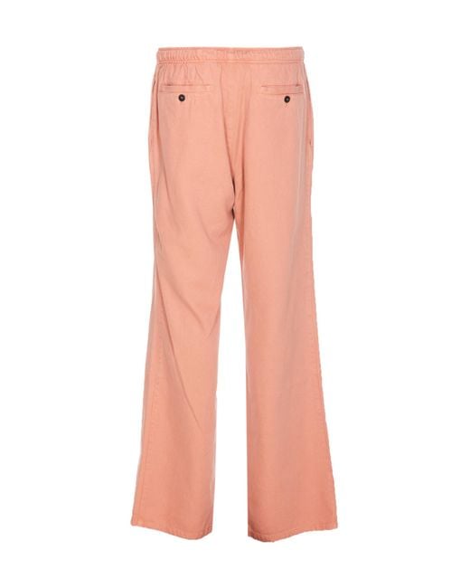 Palm Angels Pink Monogram Embroidered Drawstring Pants for men