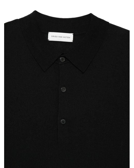 Dries Van Noten Blue Short-Sleeved Polo Shirt for men