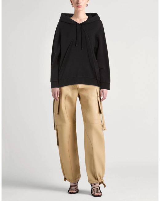MM6 by Maison Margiela Black Solid Color Hooded Sweatshirt