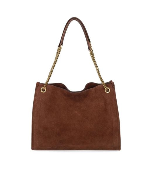 Ralph Lauren Brown Lauren Chain-Strap Top Handle Bag