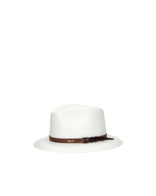 Borsalino White Country Panama Extra-Fine Wide-Brim Hat for men