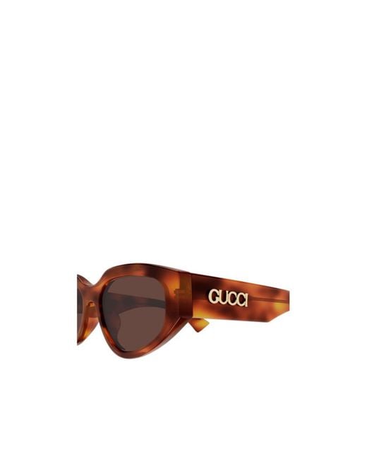 Gucci Brown Eyewear Cat-Eye Frame Sunglasses
