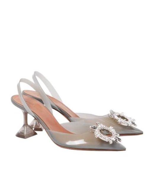AMINA MUADDI Pink Begum Glass 70 Pvc Slingback Pumps