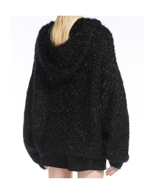 Sportmax Black V-Neck Long-Sleeved Hoodie