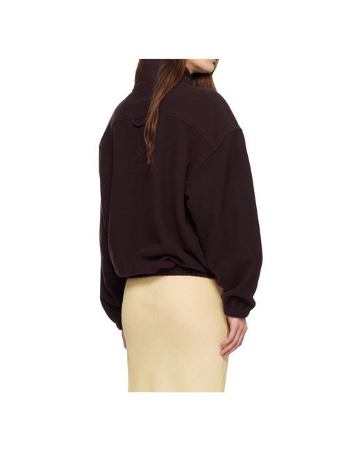 Rier Red Tourbe Wool Half-Zip Sweatshirt