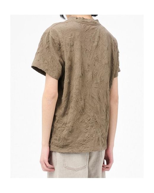 Our Legacy Gray Crinkle Crew-Neck T-Shirt for men