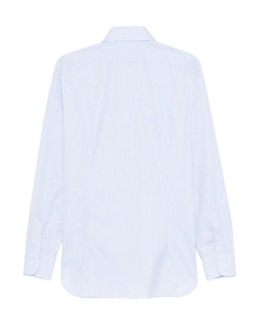 Barba Napoli White Long-Sleeved Shirt for men
