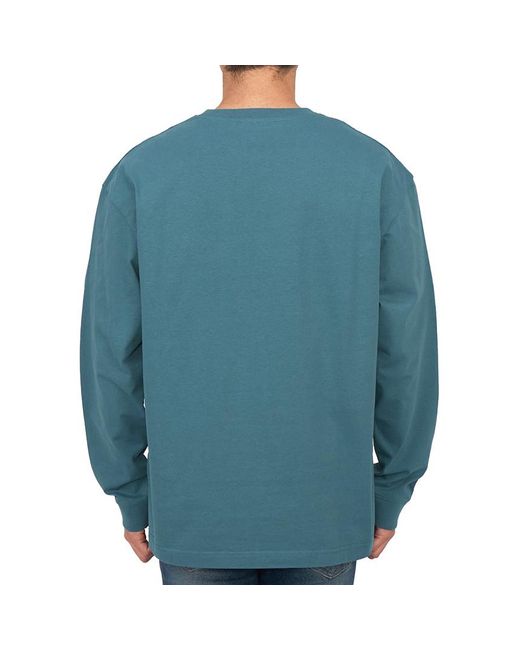 Maison Kitsuné Blue Round Collar And Long-Sleeved T-Shirt for men