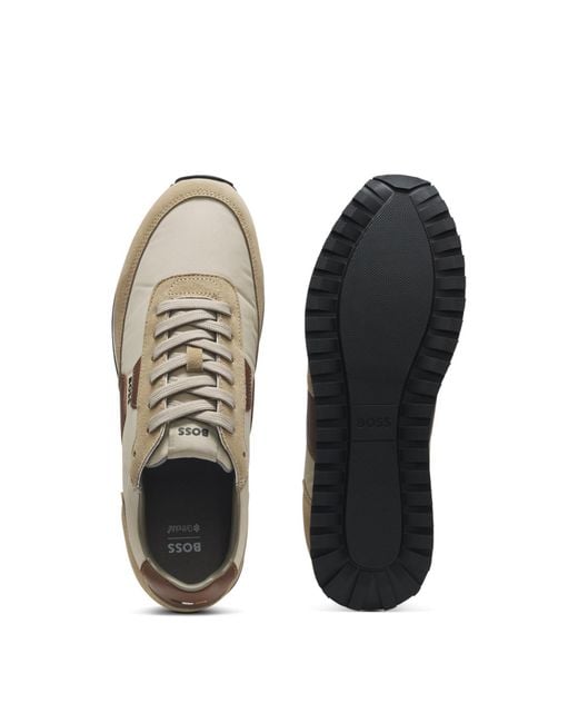 Boss Multicolor Round-Toe Sneakers for men