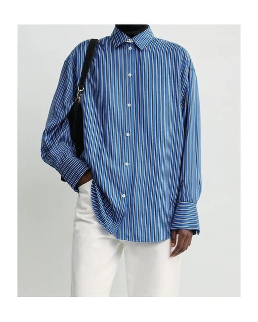 Totême Blue Totême Oversized Striped Shirt