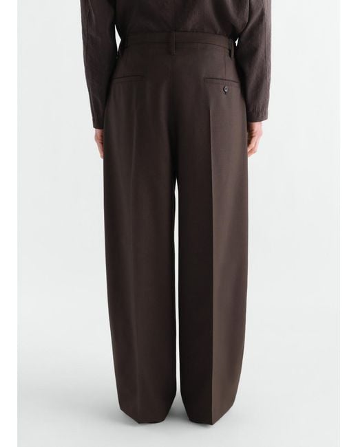 Lemaire Brown Single-Pleat Tailored Pants for men