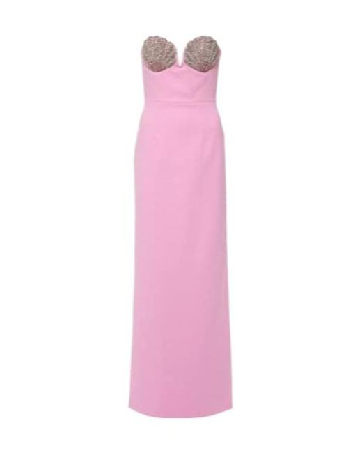 Rebecca Vallance Pink Cordelia Embellished Strapless Gown