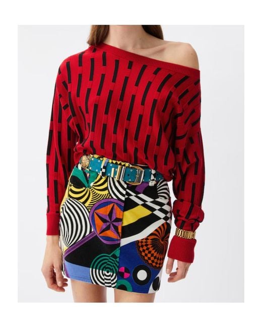 Versace Embroidered-Logo Wool Knit Sweater