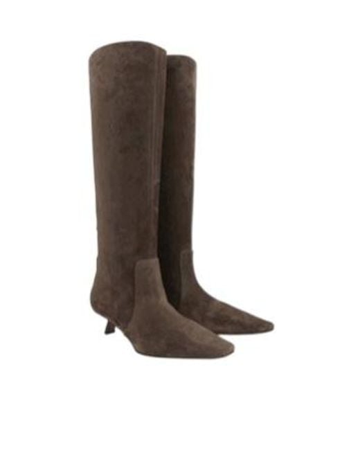 Brunello Cucinelli Brown Shiny Loop Detailed City Boots