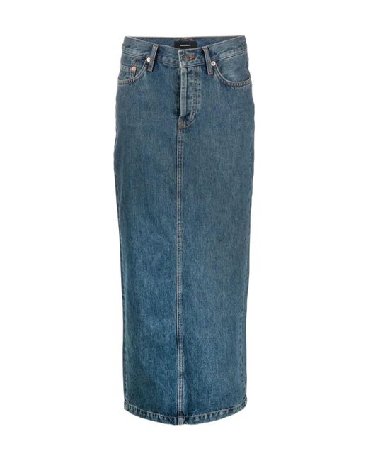 Wardrobe NYC Blue Column Jean Skirt
