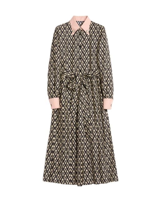 Valentino Multicolor Toute La V Tied Waist Long-Sleeved Dress