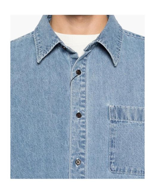 DUNST Blue Pocket Button-Up Shirt for men