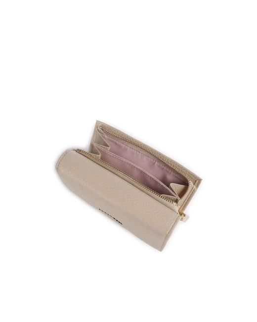 Coccinelle Natural Medium Metallic Soft Grained Wallet