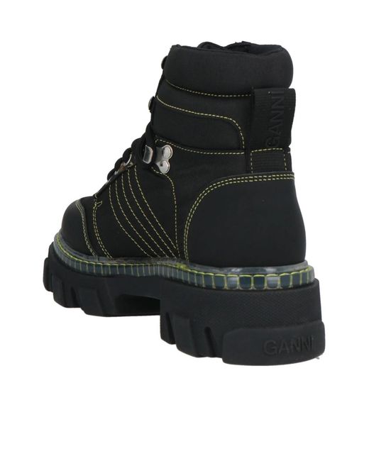 Ganni Black Simple Hiking Boots