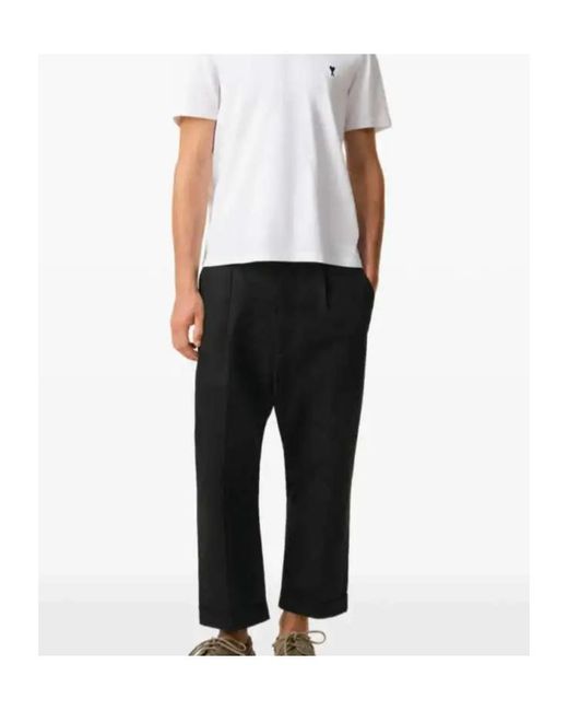 AMI Black Casual Pants With Belt Loops for men