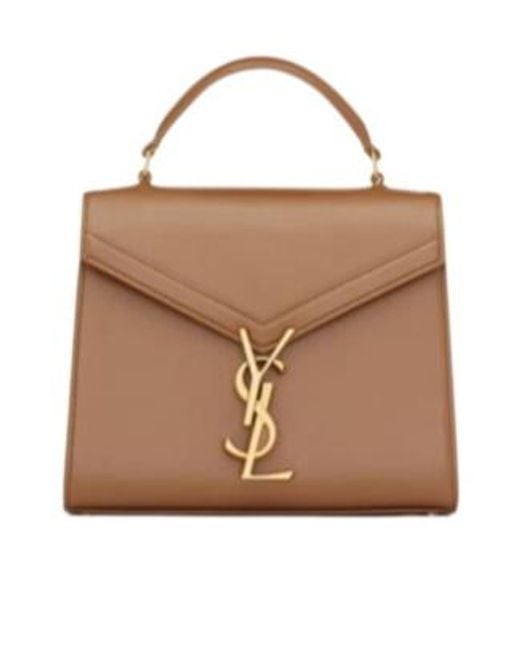 Saint Laurent Brown Cassandra Mini Top Handle Bag