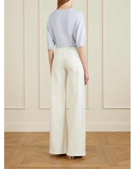 Khaite White Short Sleeve Top