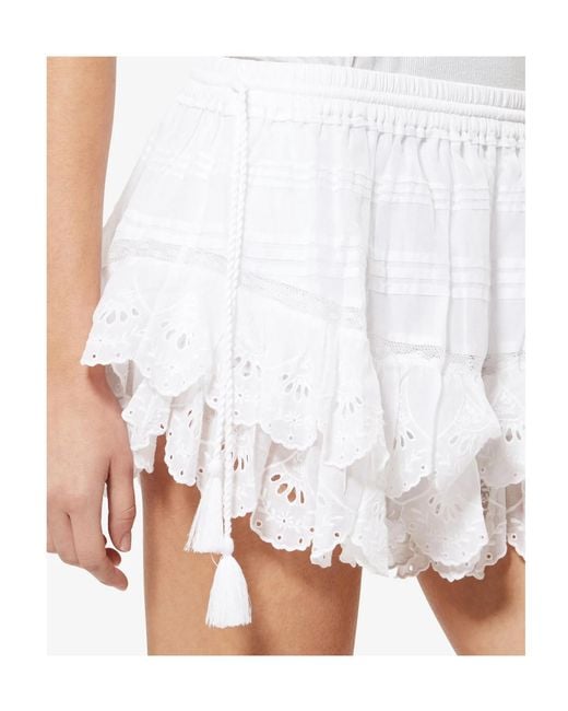 Isabel Marant White Isabel Marant Étoile Puria Ruffled Shorts