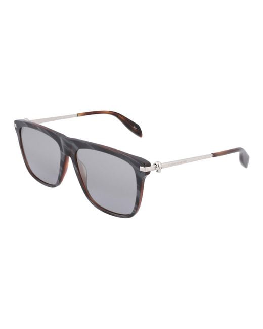 McQueen White Oval Sunglasses for men