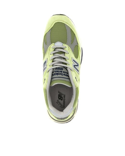 New Balance Green 991V2 Lace-Up Sneakers for men