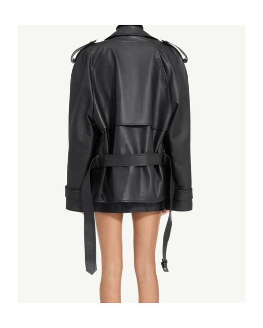MM6 by Maison Margiela Black Leather Jacket