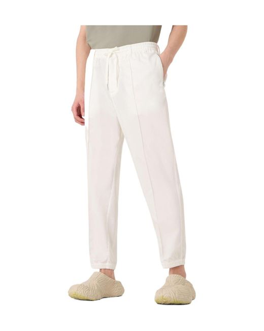 Emporio Armani White Casual Trousers for men