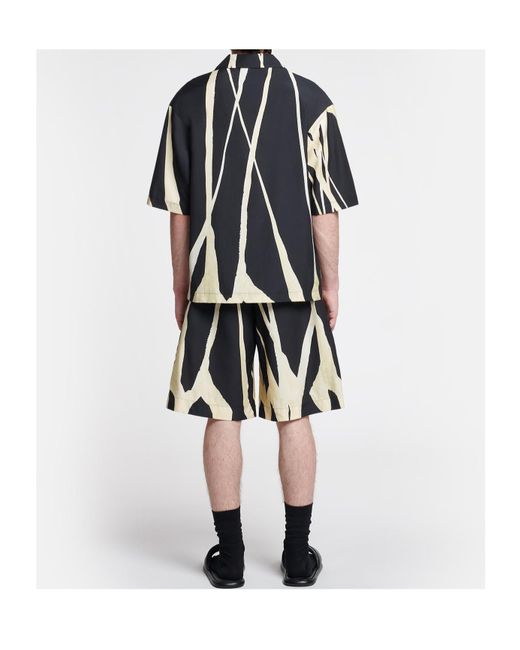 Nanushka Black Short-Sleeve Abstract-Print Shirt for men