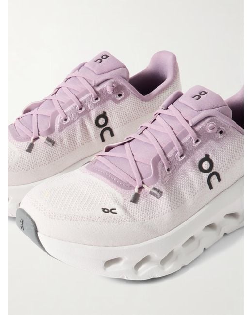 On Shoes Pink Stretch Recycled-Knit Sneakers