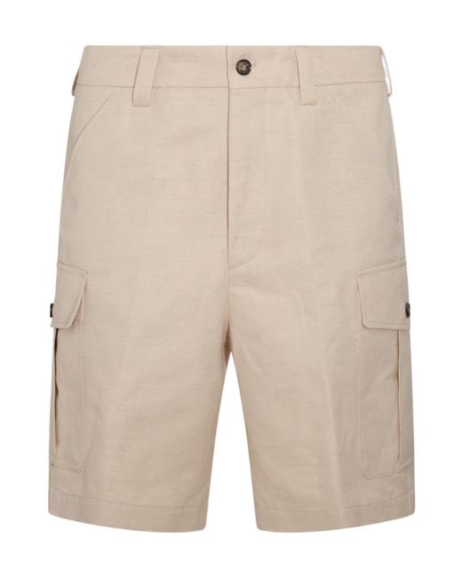Loro Piana Natural Bizen Belt-Loop Shorts for men