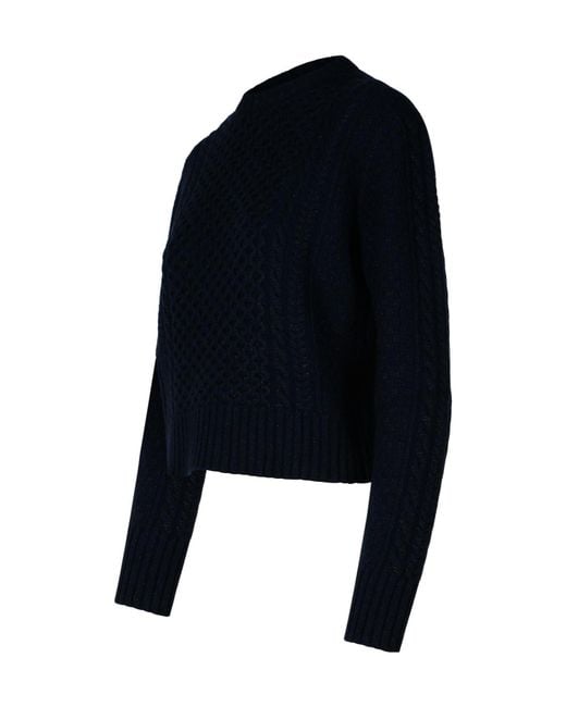 Fabiana Filippi Blue Cable-Knit Embellished Jumper