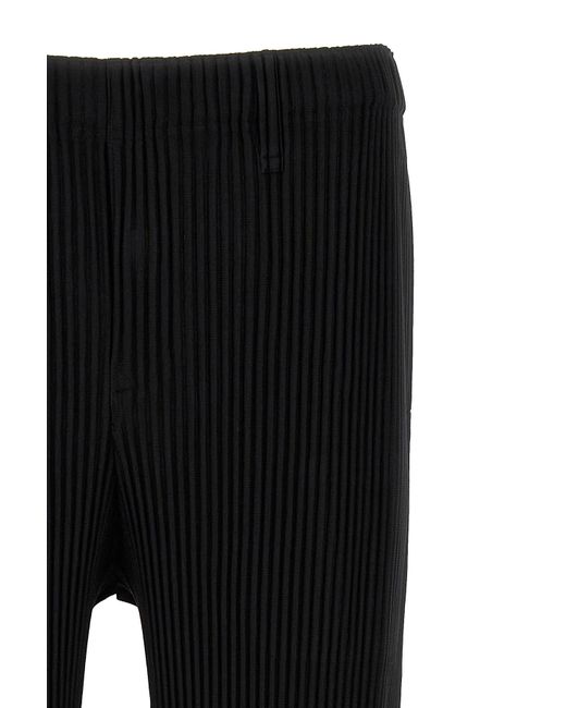 Homme Plissé Issey Miyake Black Homme Plissé Issey Miyake Elasticated Waistband Pleated Trousers for men