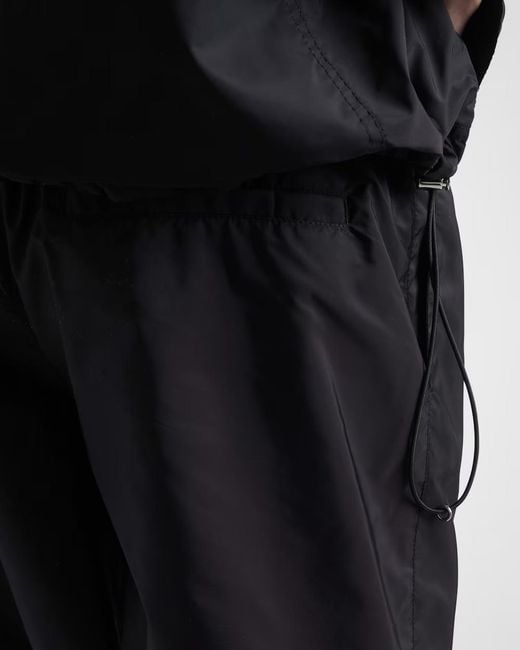 Prada Black Elastic-Waist Logo Swim Shorts for men