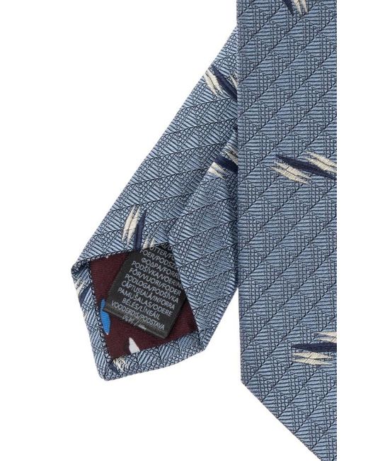 Paul Smith Blue Retro-Pattern Tie for men