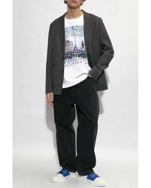 Givenchy White Graphic Printed Crewneck T-Shirt for men