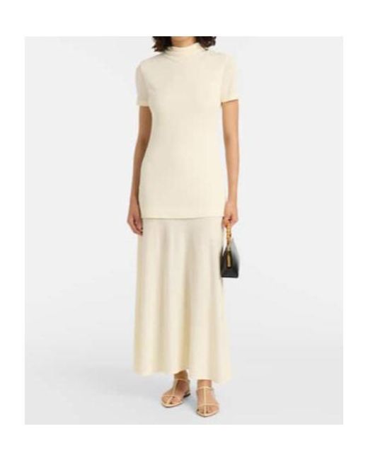 Jil Sander White Layered Crêpe Maxi Dress