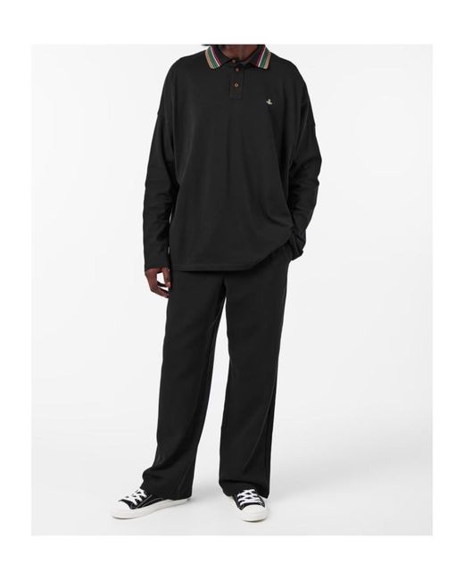 Vivienne Westwood Black Long-Sleeved Polo Shirt for men