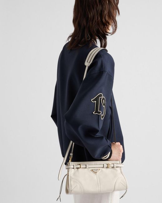 Prada White Small Leather Shoulder Bag